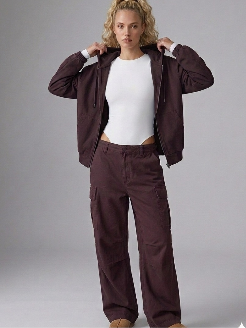 SKIMS Outdoor Woven Wide Leg Cargo Pants Phoenix XS NWT - Picture 2 of 8